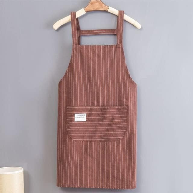 Dolphin Striped Kitchen Apron – Sleeveless Bib Design with Front Pocket