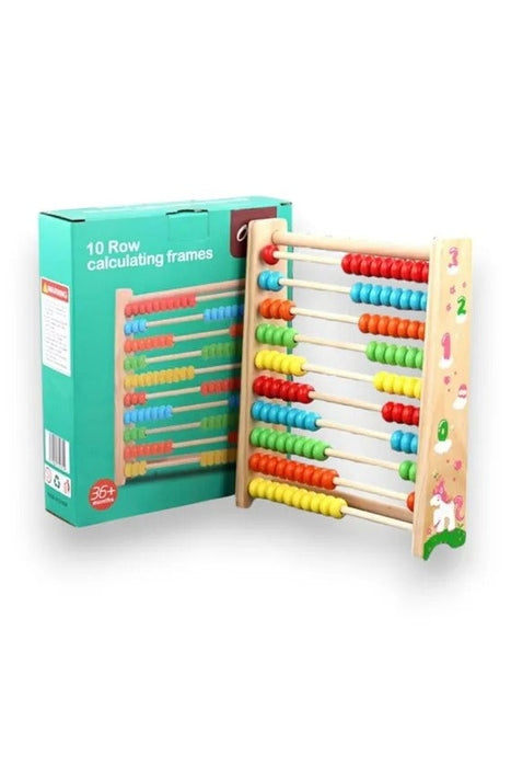 Ohye Wooden 10-Row Calculating Frame – Educational Abacus Toy for Kids
