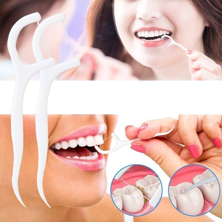 Macromolecule Care Floss Picks – 3-in-1 Dental Floss Interdental Cleaner & Toothpick 50 Pcs