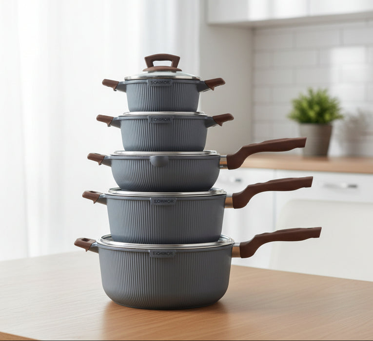 Donnor Aero Granite Nonstick Cookware Set – Die-Cast Aluminum Induction Ready