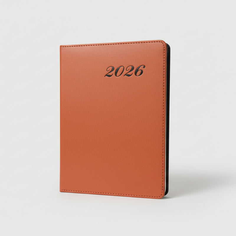 Orange 2026 Diary/Planner – Yearly Organizer with Durable Cover and Ample Writing Space