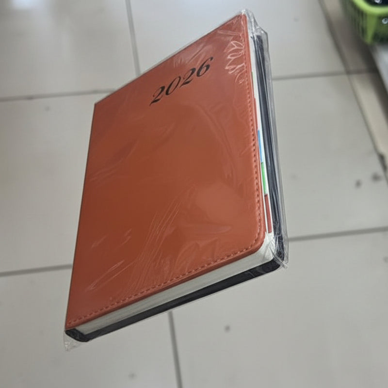 Orange 2026 Diary/Planner – Yearly Organizer with Durable Cover and Ample Writing Space