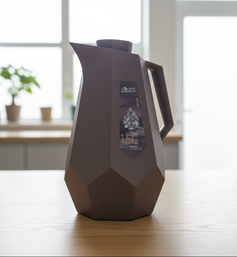 SINGAYUN Purple Stainless Steel Vacuum Coffee Pot – 1.5L Double-Walled Insulated Carafe