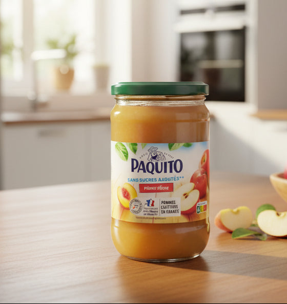 Paquito Apple & Peach Purée Compote – No Added Sugars 1kg