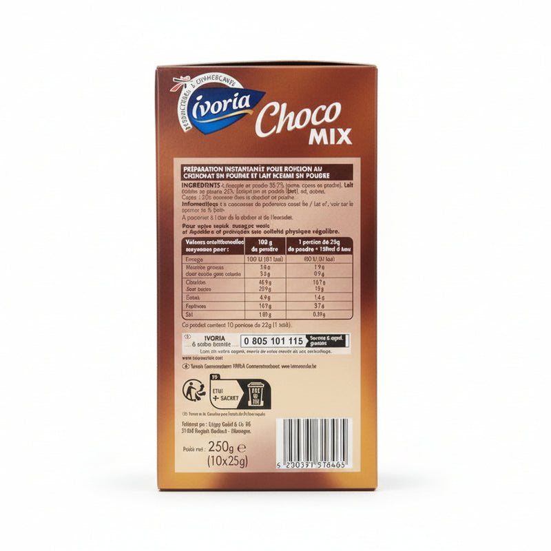 Ivoria Choco Mix – Instant Chocolate & Skimmed Milk Powder Drink 10x25g Ivoria – 250 g