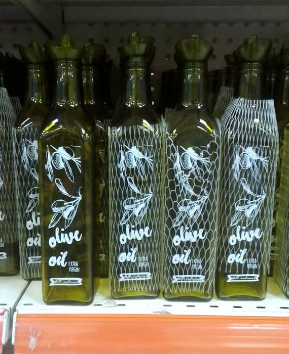 Decorated Glass Olive Oil Bottle – Regent Square 500ml