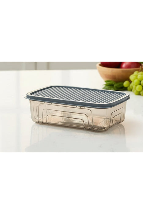 Herevin Plastic Food Storage Container – Airtight Deli Box with Ribbed Base