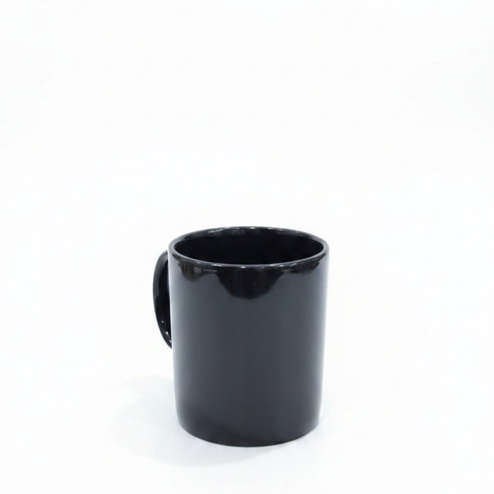 Large Glossy Black Ceramic  Mug