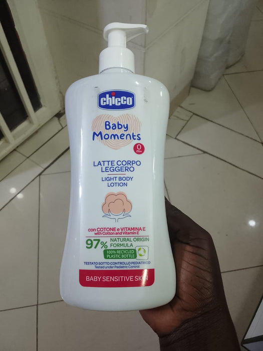 Chicco Baby Moments Light Body Lotion with Cotton and Vitamin E (500ml)