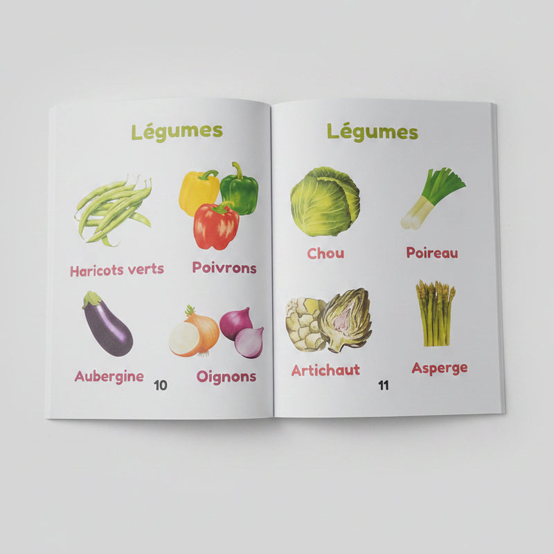 Lernbuch über Obst und Gemüse für Kleinkinder