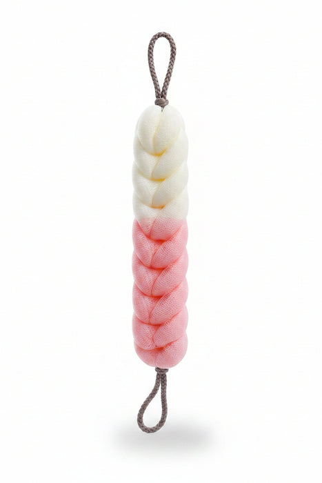 Long Braided Mesh Bath Loofah Sponge with Hanging Loop