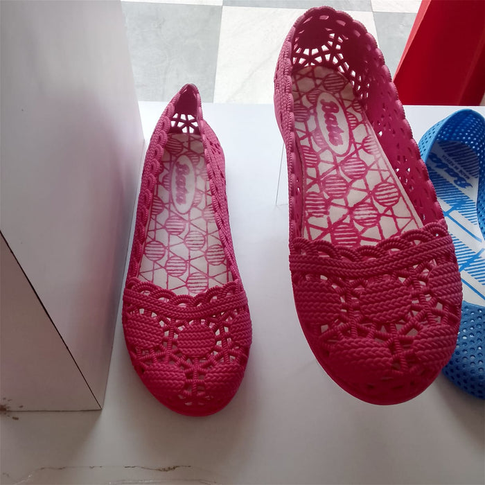 Bata Ladies Open-Weave Jelly Flat Shoes/Plastic