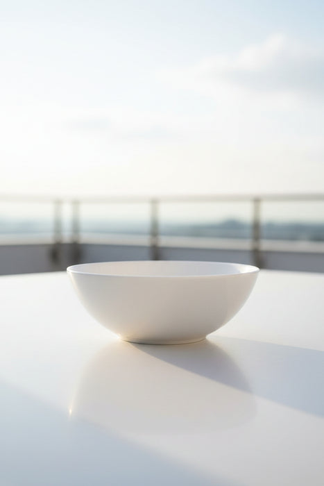 Textured White Ceramic Bowl