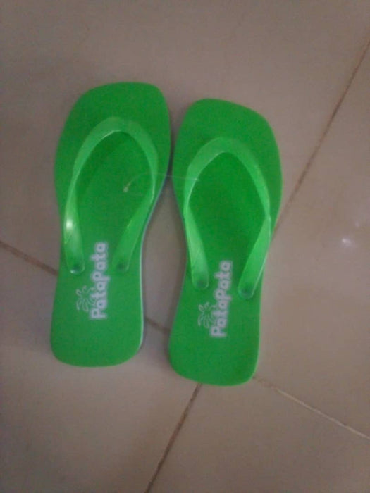 Patapata Unisex Orange Rubber Flipflops for Adults