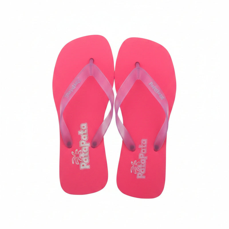 Patapata Unisex Orange Rubber Flipflops for Adults