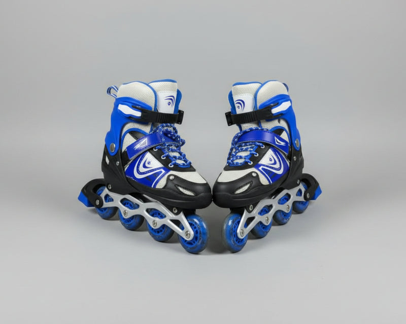 Adjustable Blue & Black Inline Skates Size 42