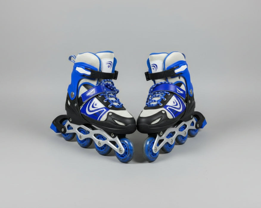 Adjustable Blue & Black Inline Skates Size 42