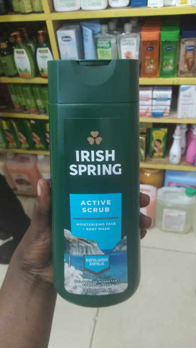 Irish Spring Active Scrub Moisturizing Face + Body Wash 591ML