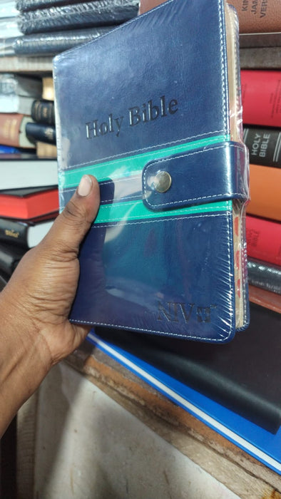 NIV Holy Bible pink snap-button strap closure cover