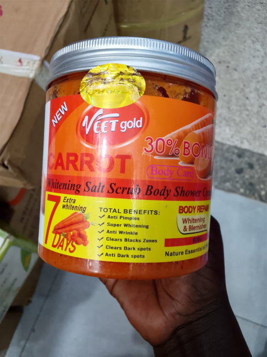 Veet Gold Carrot Salt Scrub Body Shower Cream 600g