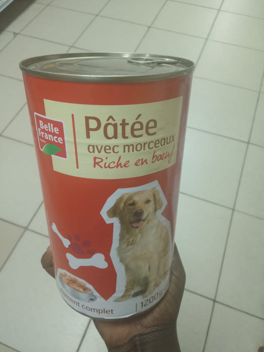 Belle France Pâtée avec morceaux Riche en bœuf (Wet Dog Food Paté with Beef Chunks)1.2kg
