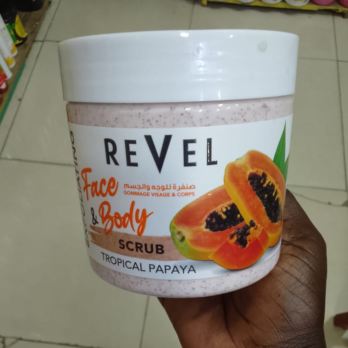 Revel Exfoliating Face & Body Scrub (Tropical Papaya)475ML