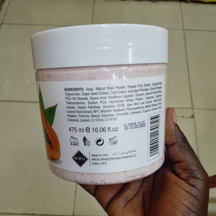 Revel Exfoliating Face & Body Scrub (Tropical Papaya)475ML