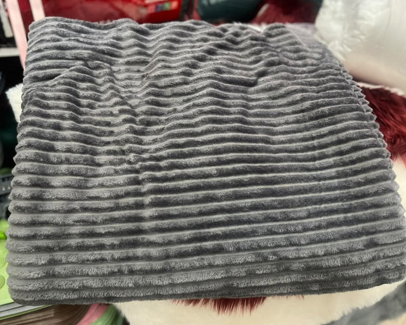 Ribbed Soft Fleece Throw Blanket