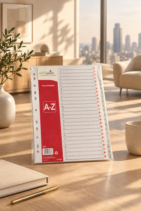 Office Point A-Z Plastic File Index  Dividers In  Binder Accessories (Model FILDAZA)