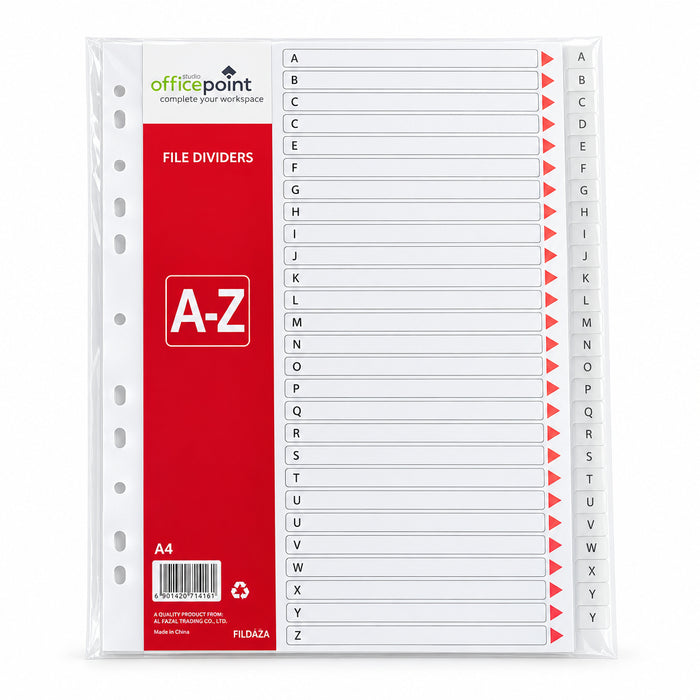 Office Point A-Z Plastic File Index  Dividers In  Binder Accessories (Model FILDAZA)