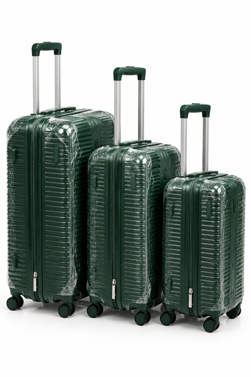 Travel Bag Suitcase Plastic Wrap Dark Green