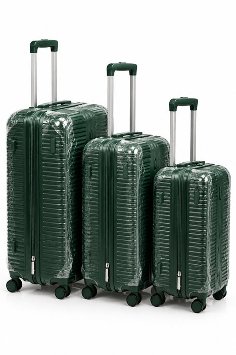 Travel Bag Suitcase Plastic Wrap Dark Green