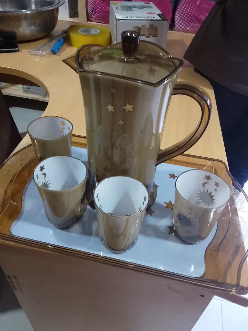 6-Piece Acrylic/Melamine Beverage Serving Set (Sun & Stars Motif)