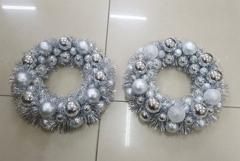 Red Christmas Bauble Wreath 50cm