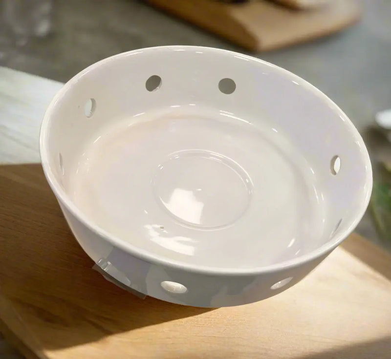 White Decorative Ceramic Round Bowl 1pcs Murukali.com