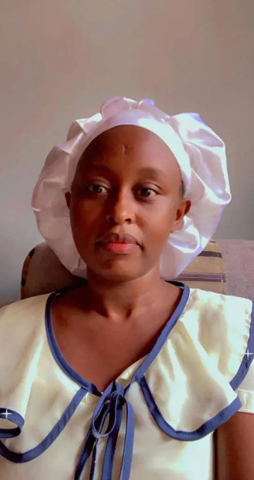 White Satin bonnet murukali.com