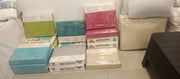 White /Sky Blue / Green Satin Stripe Duvet Quilt Cover Bedding Set murukali.com