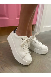 White & Black Platform Sneakers - Sleek & Modern Size 40 TONIFAITHY Boutique