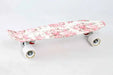 White and Pink Floral Skateboard Murukali.com