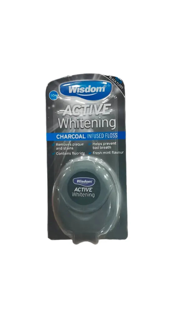 Wisdom Active Whitening Charcoal Infused Floss -0.5 oz Murukali.com