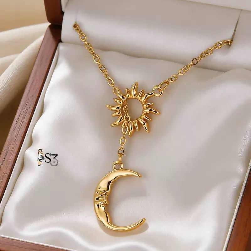 Sun & Moon Lariat Necklace 50gm