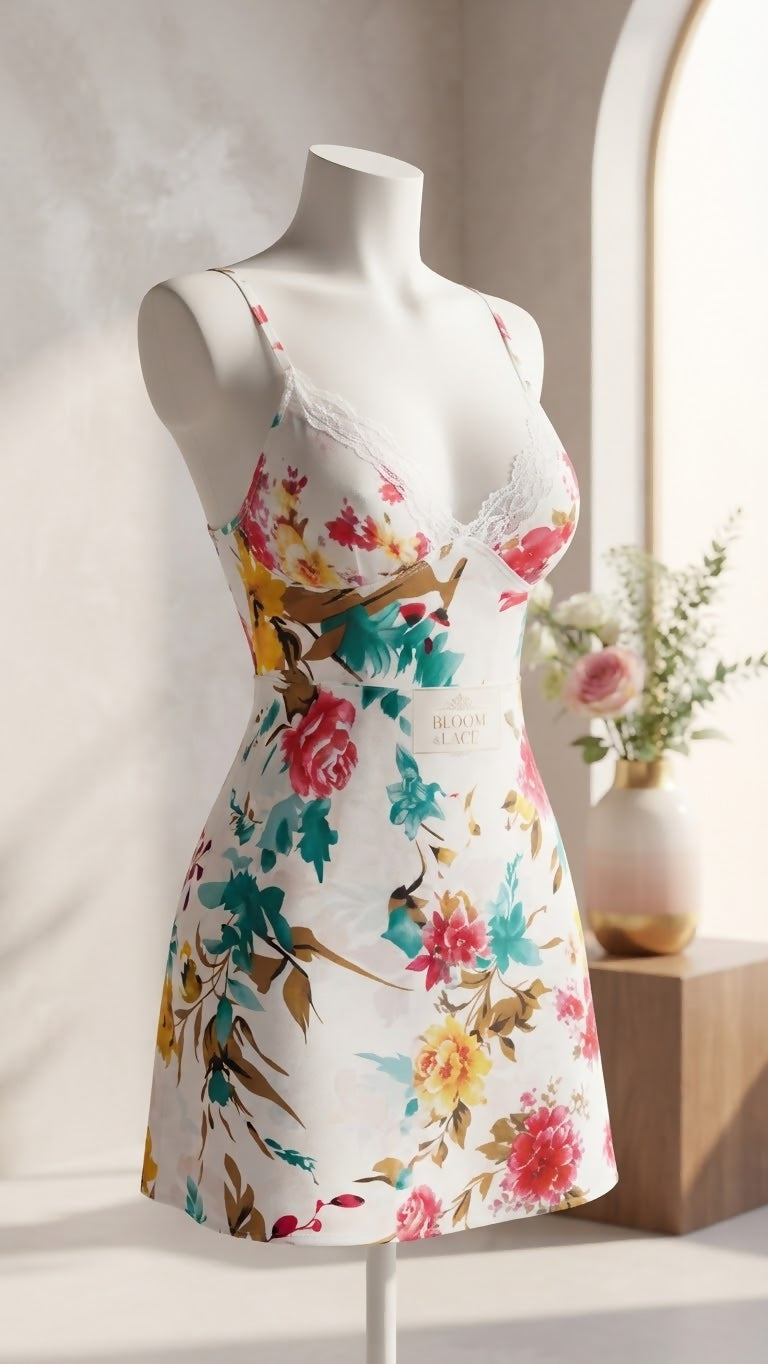 Women's short nightgown, size S/M, cotton mix 200g
