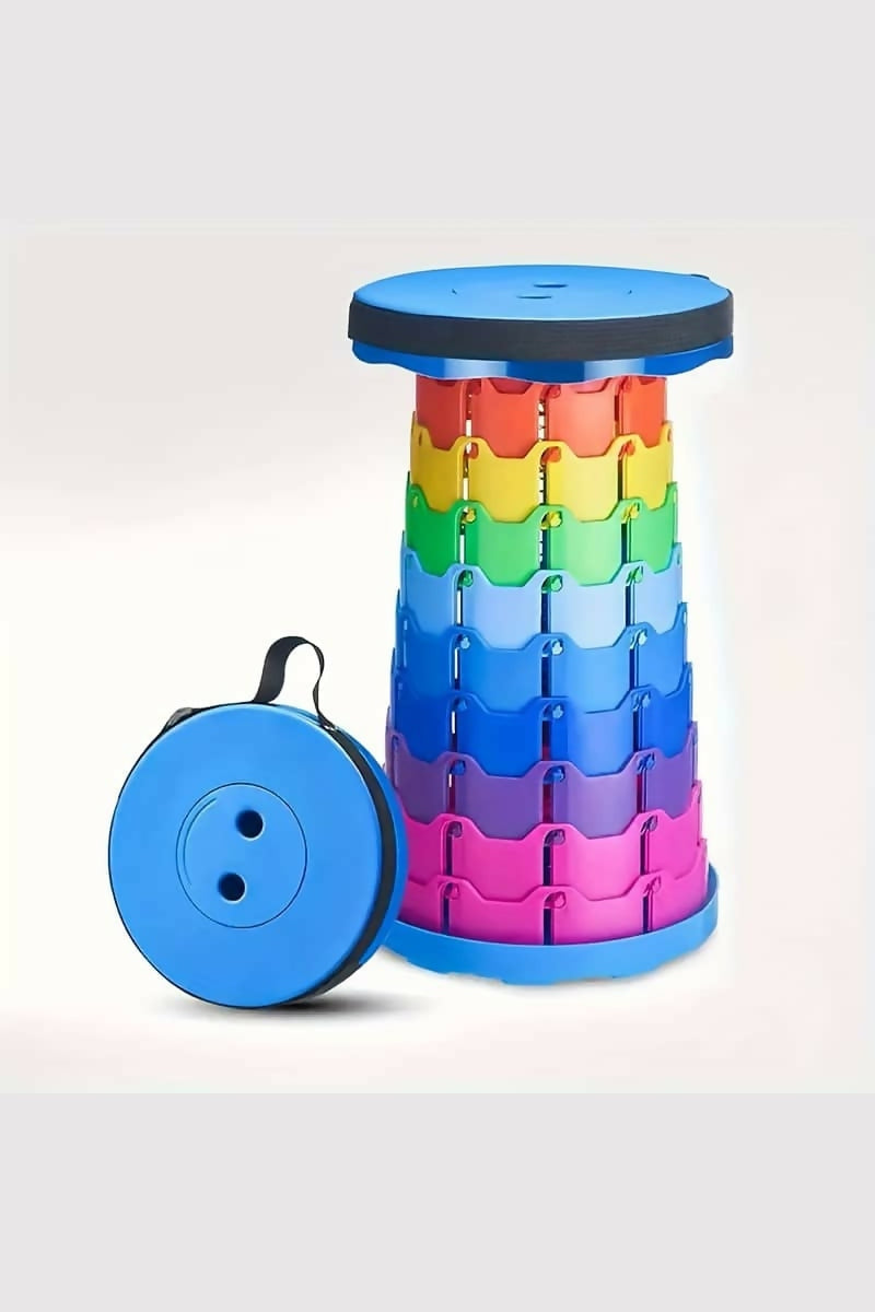 Portable Collapsible Telescopic Stool – Adjustable Height, Lightweight & Foldable for Indoor and Outdoor Use