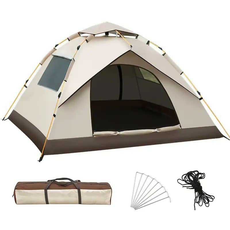 Portable Waterproof Dome Camping Tent for 3-4 People with Carry Bag, Stakes, and Ropes