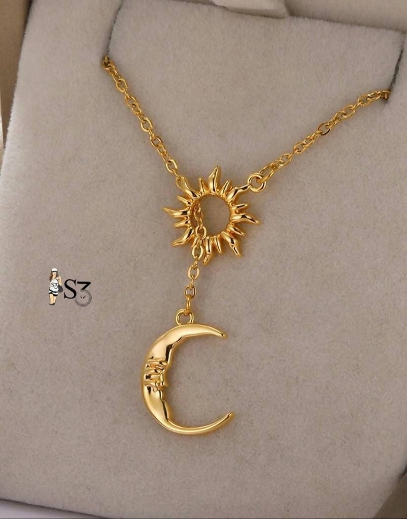 Sun & Moon Lariat Necklace 50gm