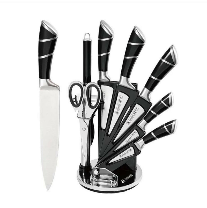 Kitchen Knife Set with Rotating Stand – 8 Pieces