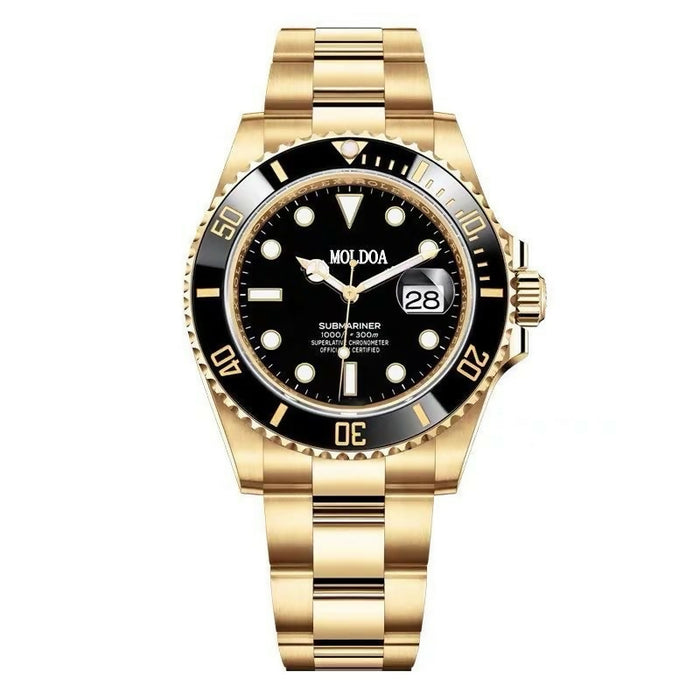 Fan-Exclusive: Luxury Swiss Gold Black Submariner Men's Watch