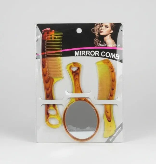 Zhen Hong Mirror & Comb Set – Elegant Portable Grooming Kit 3pcs