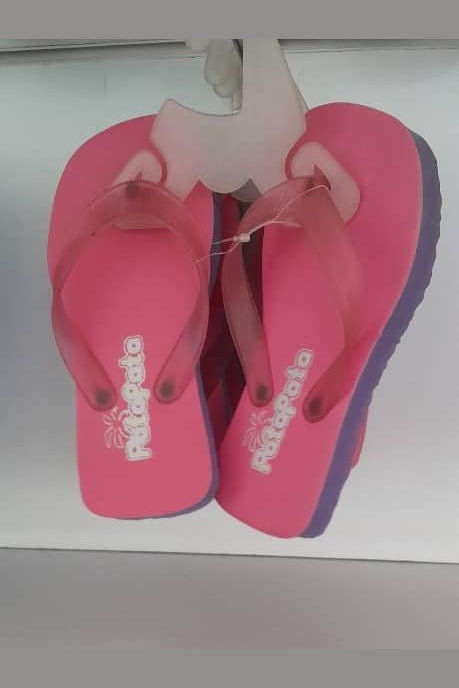 Patapata Pink Rubber Flipflops For Children