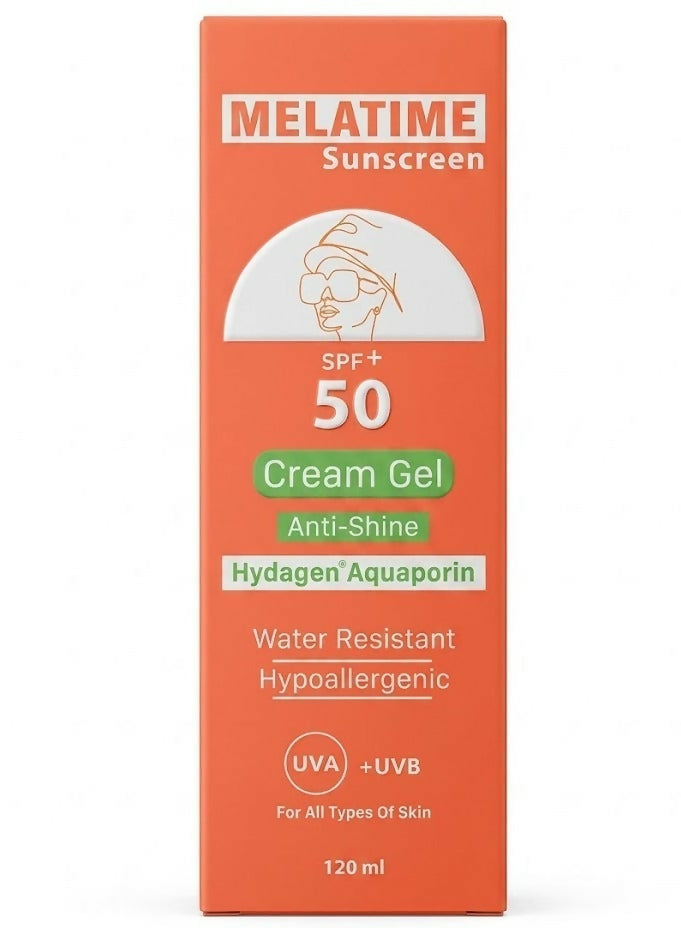 Melatime Sunscreen Cream Gel SPF+50 120ml | Daily UV Protection